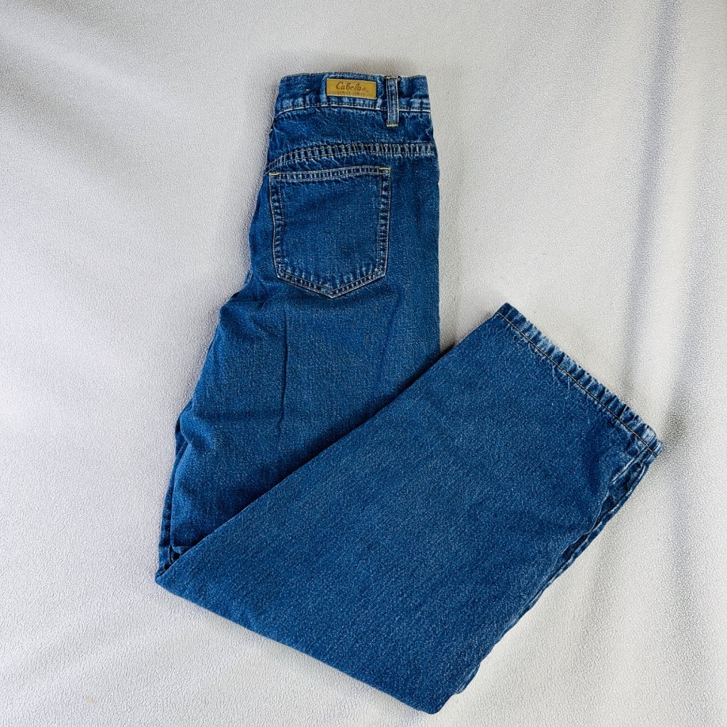 Cabelas Pants Womens 10 Flannel Lined Jeans Snowflake Warm Straight Leg